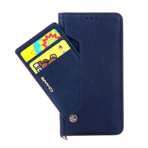 For iPhone 16e/15/14/13/12/11 XR SE 8 Leather Wallet Case Card Holder Flip Cover - Picture 18 of 29