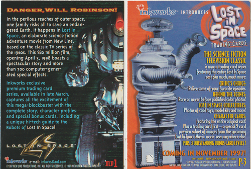 1997 LOST IN SPACE - INKWORKS 2 DIFF. PROMO CARD - Picture 2 of 2