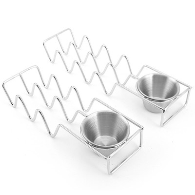  Taco Storage Rack Taco Stand mit Sauce Cup Edelstahl Taco Holder für