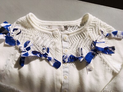 Ensemble 3 Pièces Catimini Fille 4 Ans - Tee-shirt + Jupe-culotte + Gilet, Bleu, Très Bon état