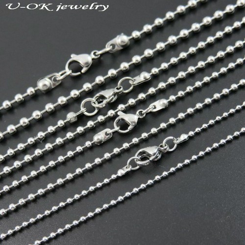 Bead Chain Necklace Stainless Steel 