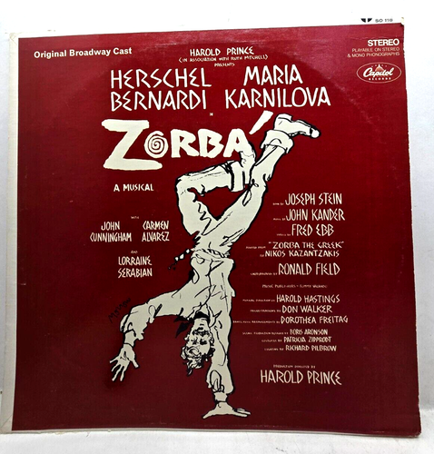 Zorba Original Broadway Cast Herschel Bernardi/Maria Karnilova LP Vinyl Record - Picture 2 of 5