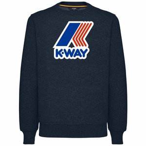 K-Way Augustine Spacer Macro Logo Mens Sweatshirt Blue Depht M K-Way Augustine Spacer Macro Logo Mens Sweatshirt Blue Depht M