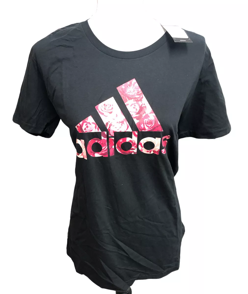 Adidas black and sales pink shirt