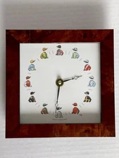 Bryn Parry Vintage Original Jockey Desk Mantle Clock Made In England *FLAW* Read