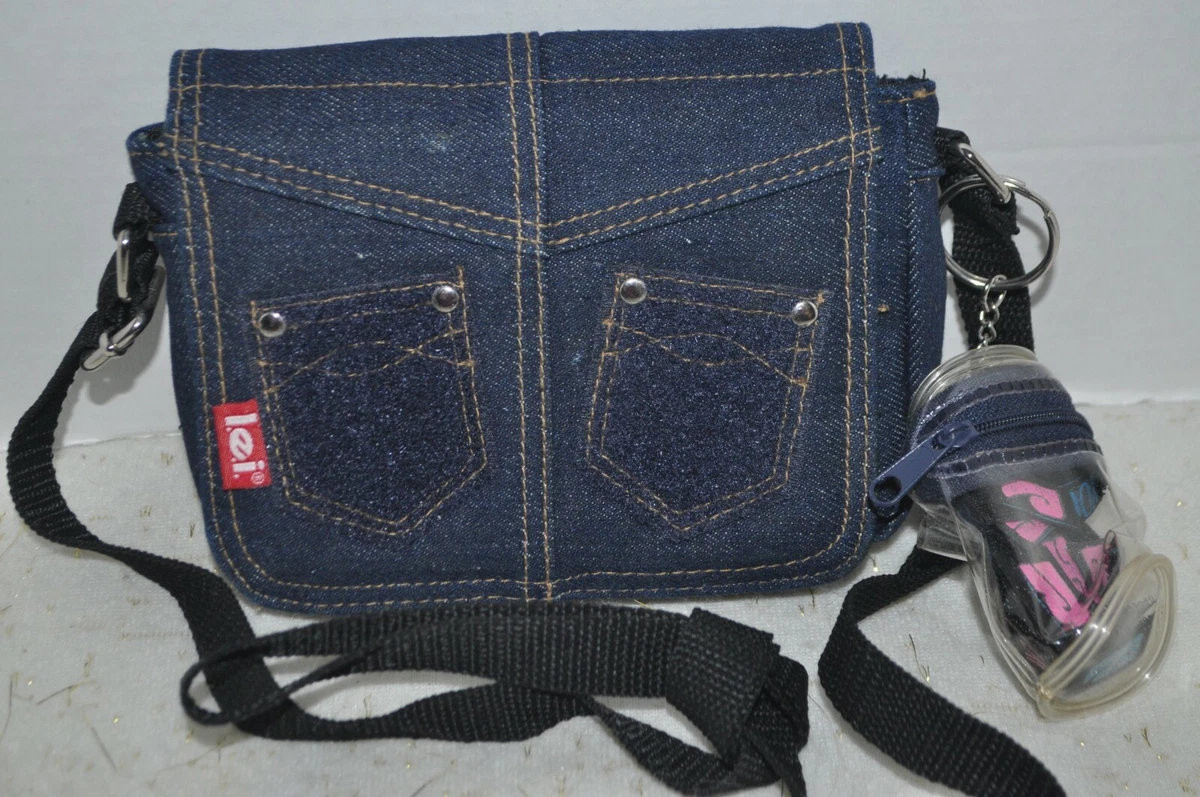 blue denim crossbody bag