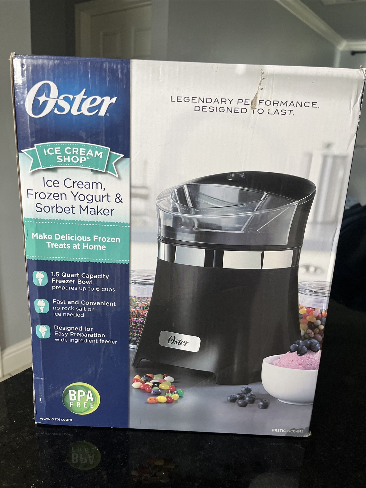 Oster Ice Cream Frozen Yogurt and Sorbet Maker FRSTICGCOB15, 1.5 QT