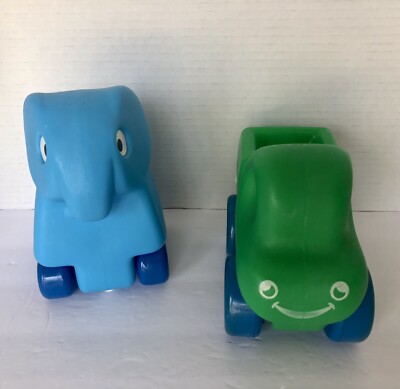 Little Tikes Classic Green Dump Truck & Blue Elephant On Wheels - Pre-Owned VTG