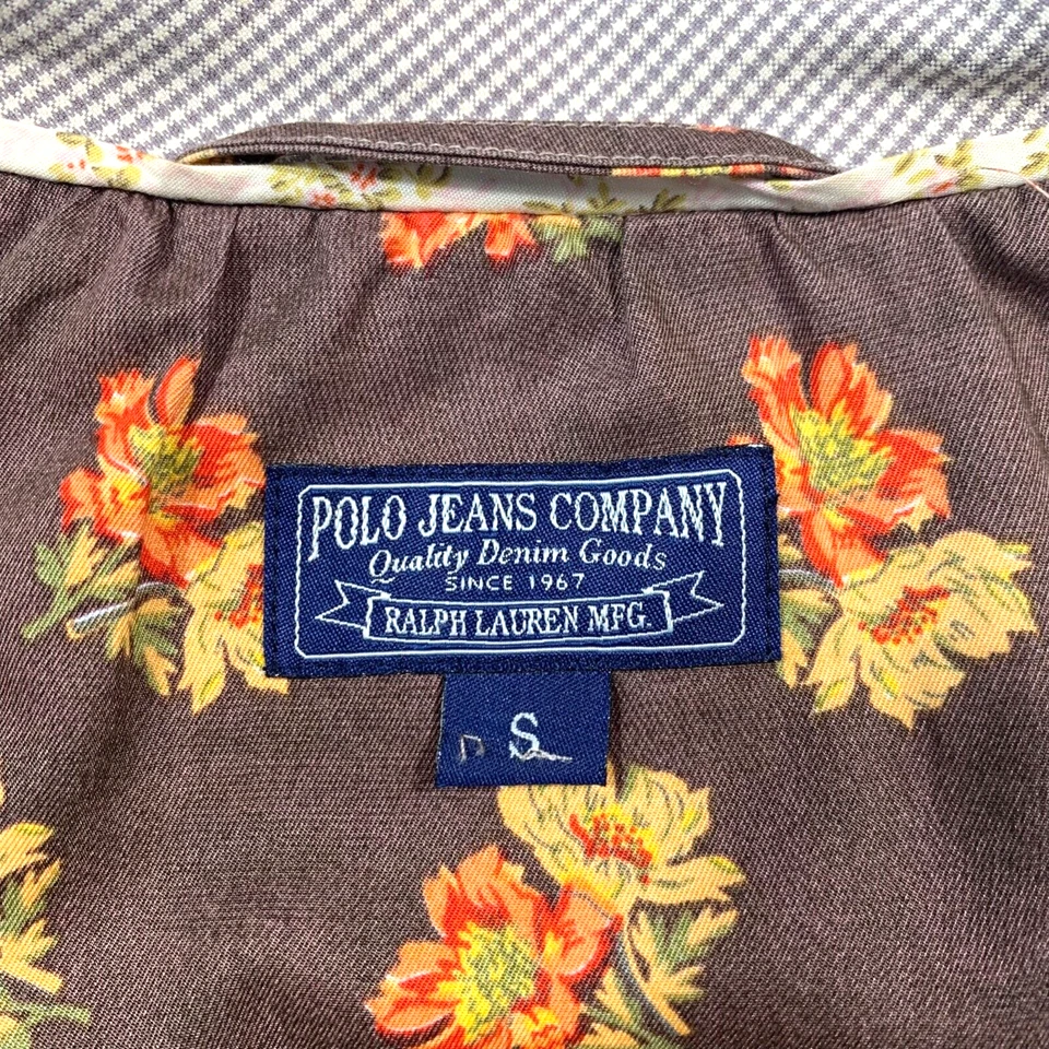 Chaqueta Ralph Lauren Mujer Pequeña Recortada Botones Cuadrados Cuadros Guinga Foto 3 de 4