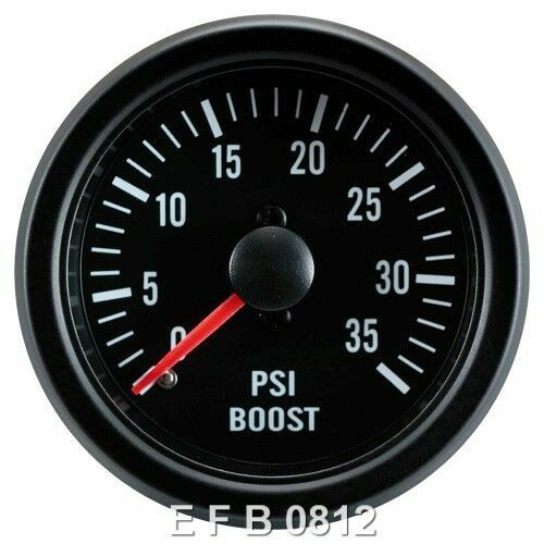 52mm Black Face 35 Psi Turbo Diesel Boost Gauge – Mechanical - Tdi - Td - Dt