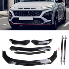 Front Bumper Lip Chin Spoiler Splitter For Hyundai Kona Velsoter Strut Rod Body