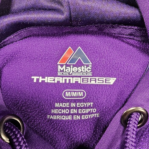 Sacremento Kings Hoodie Mens Medium Purple Majestic NBA Basketball Thermabase - Picture 10 of 11
