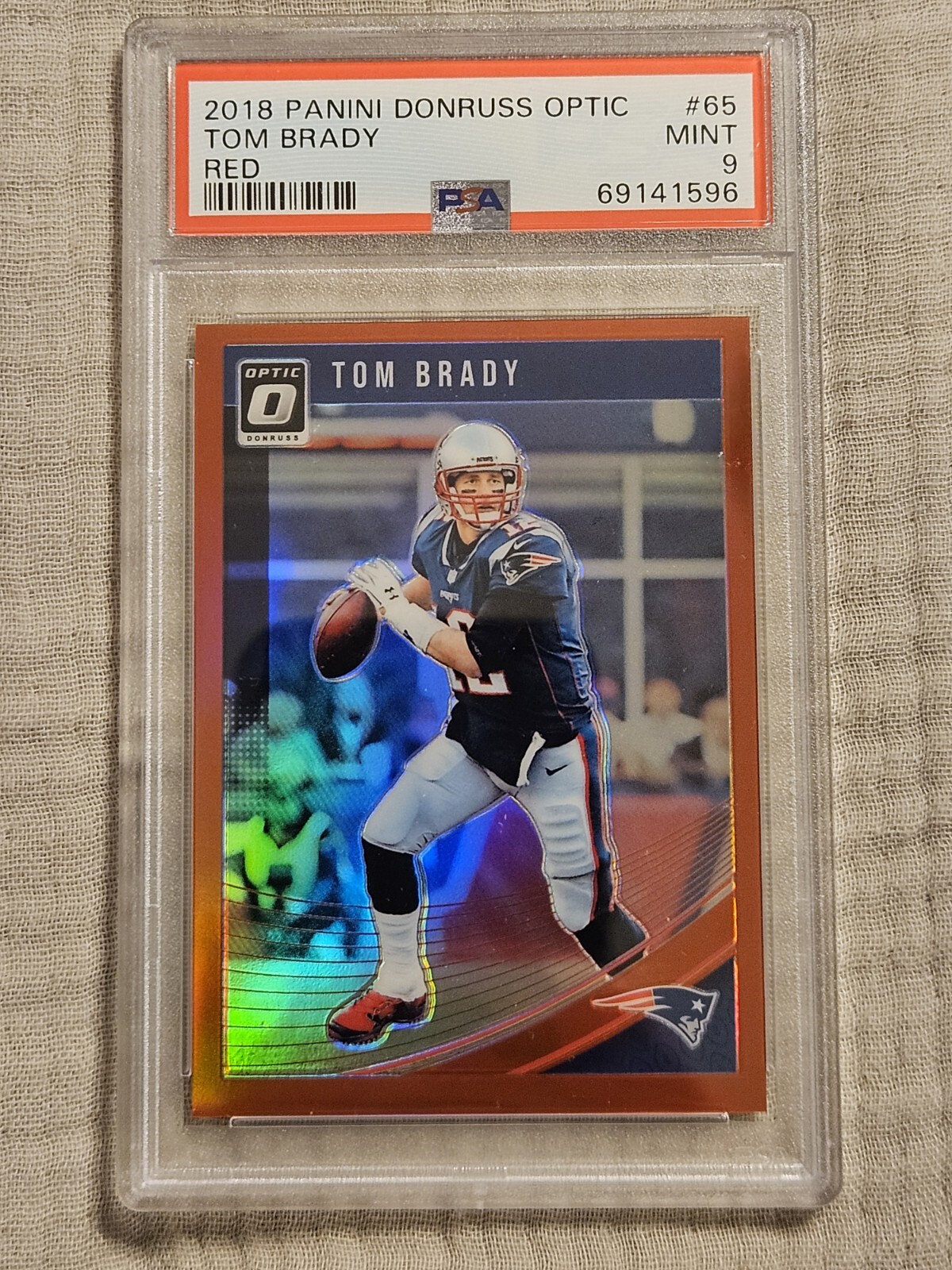 2018 Panini Donruss Optic Tom Brady Red Prizm /99 New England Patriots NFL