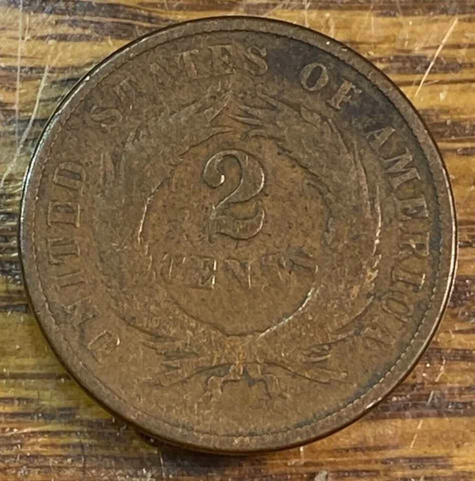 1868 Two Cent Piece Nice Original Fine CHRC - Image 2 of 2