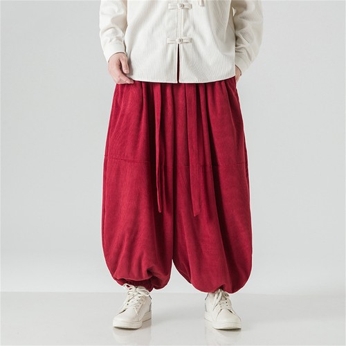 Men Harem Pants Loose Elastic Waist Large Pockets Design Hippie Yoga Drop Pants - Picture 37 of 39