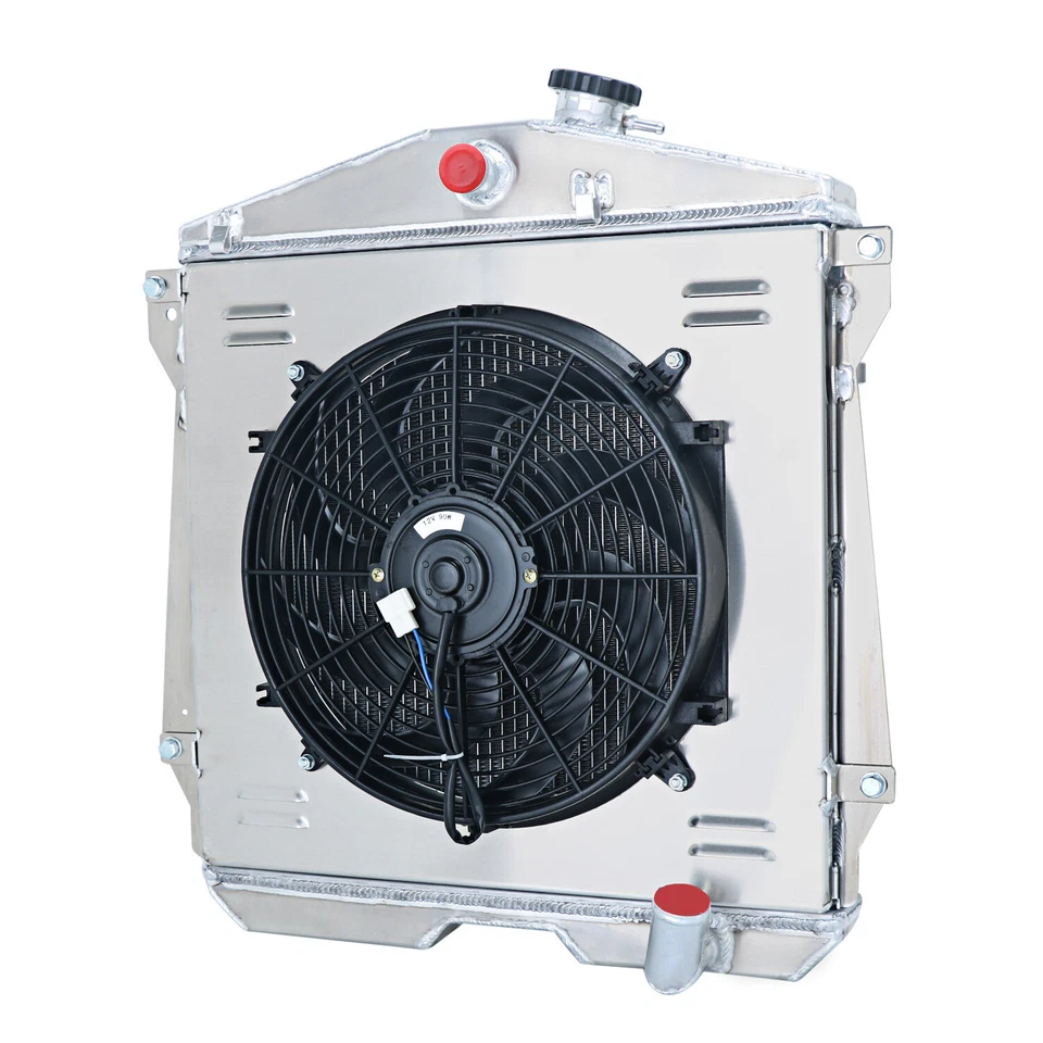 Radiador de 3 filas + relé de ventilador de cubierta para Chevrolet Fleetline FleetMaster L6 43-1948 Foto 3 de 4