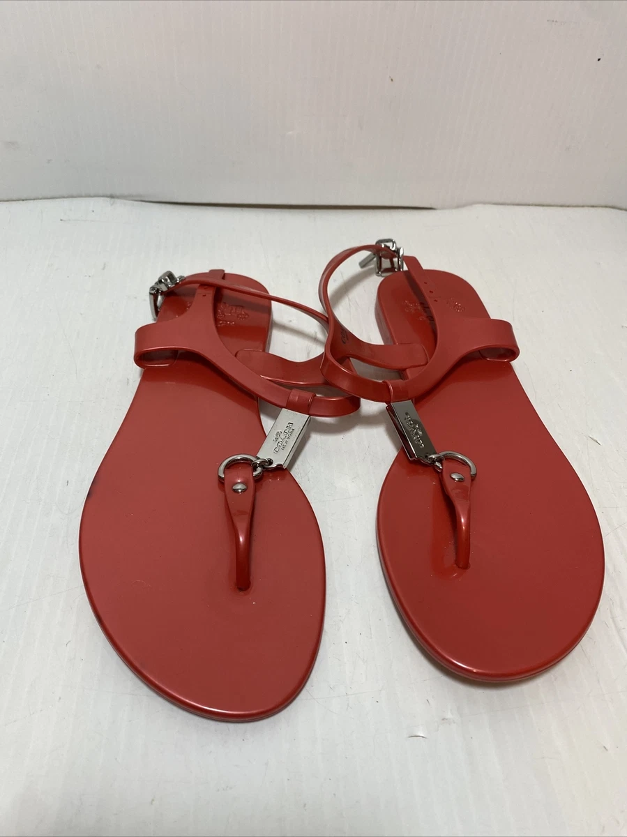 Coach jelly sandals orange Clearance