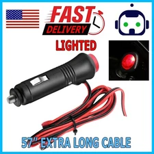 12V-24V  3FT 3A Car Cigarette Lighter Socket Plug Connector Red On/Off Switch