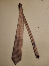 Dolce Gabbana Neck Tie Mens Brown Gold   Geometric Silk Luxury Modern Wide Italy