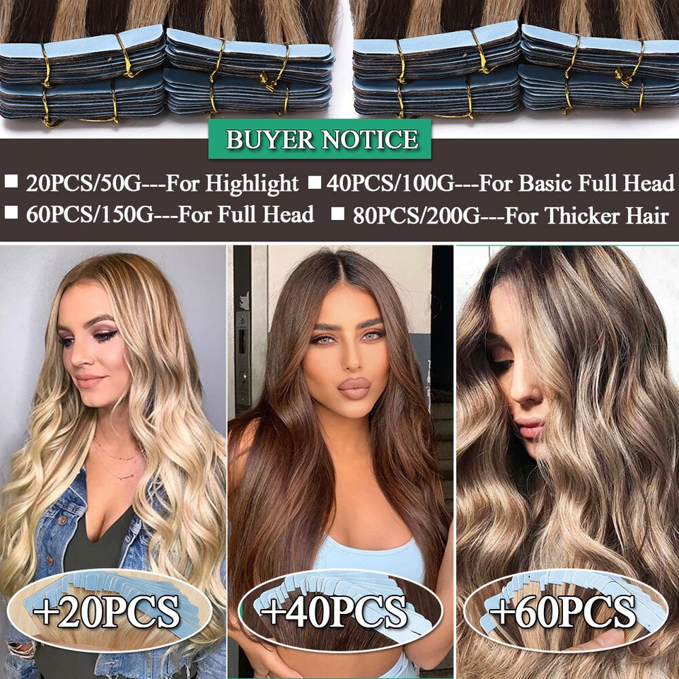 2025 Nuovo Nastro Nelle Estensioni Dei Capelli Umani 100% Remy Non - Foto 8