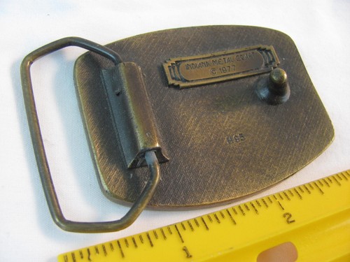 Vintage 1977 Belt Buckle - Indiana Metal Craft ~ Eagle ~ USA ~ 2" x 2 1/2" - Picture 8 of 8