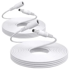 2 Pack 10ft/3M DC Power Extension Cable Universal DC 12V 2.1mm x 5.5mm Extens...