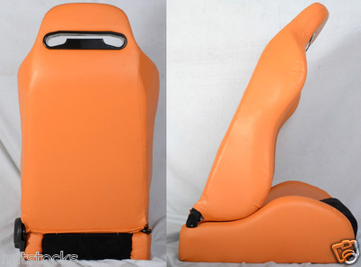 1 PAIR ORANGE & BLACK RACING SEATS RECLINABLE FIT FOR ISUZU