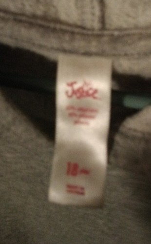 Girls Hooded Sweatshirt | Hoodie | Size 18 | Light Gray w/Sequin Fox | Justice - Picture 3 of 4