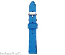 NEW-FOSSIL BLUE LEATHER WATCH BAND,STRAP+SILVER TONE BUCKLE 18MM S181133