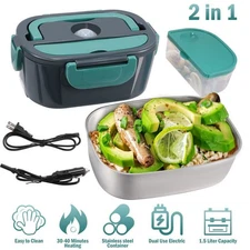 1.5L Electric Heating Lunch Box Portable for Car Office Food Warmer Container US