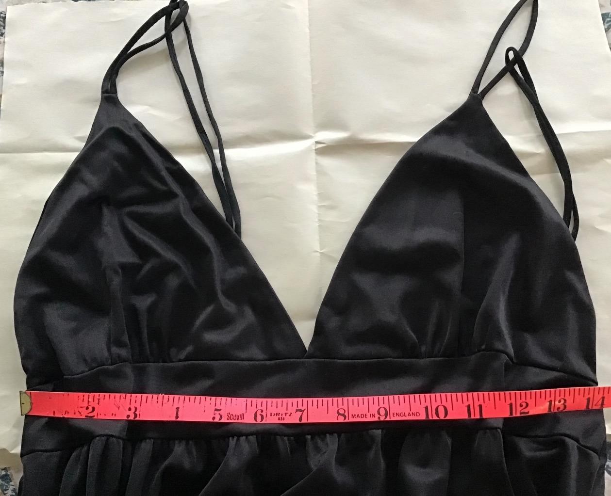 Vintage Gaymode JCPenney Long Sexy Black Nightgown, Nylon, Empire Waist