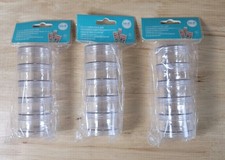 We R Memory Keepers MEDIUM SCREW STACK JARS Lot of 3 Plastic Jars