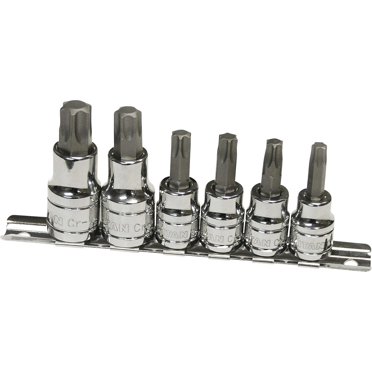 6-Piece Titan Torx Bit Socket Set 16116 for Secure Fastening
