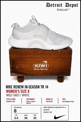 Nike Renew In-Season TR 14 Wolf Grey White Women s Sz 8 DD9301-002 Shoes