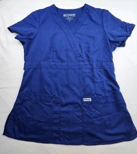 Grey  s Anatomy by Barco Scrub Top Women  s Size Small Blue Pit To Pit 16in