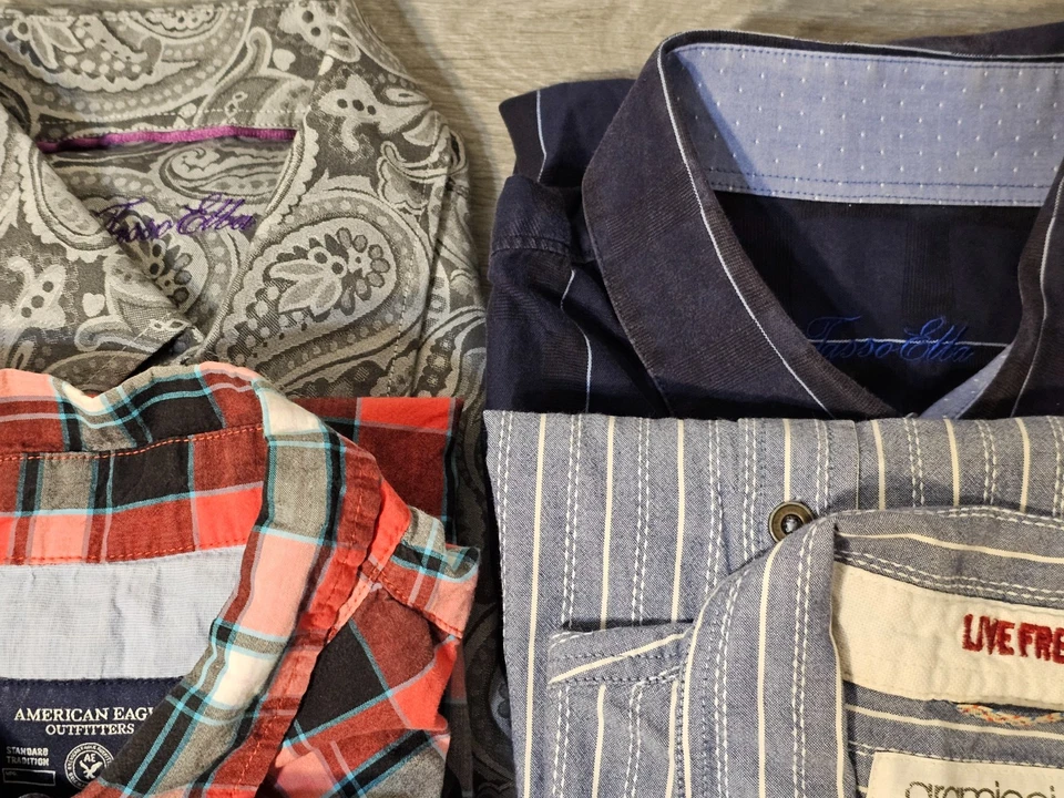 Mens XL Lot 12 Shirts Button Up Long Sleeve Tasso Elba RL Tommy Reseller Alfani - Image 2 of 4