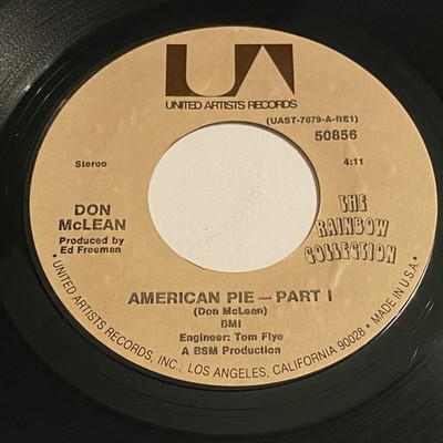 Don McLean: American Pie - Part I / American Pie - Part II 45 - United Artists