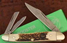 HEN & ROOSTER BERTRAM CUTLERY SOLINGEN GERMANY GENUINE STAG WHITTLER KNIFE 27806