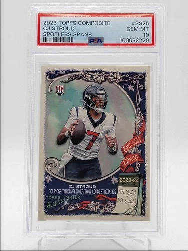 CJ STROUD 2023-24 TOPPS COMPOSITE ALLEN & GINTER SPOTLESS SPANS RC PSA 10 Q4320