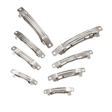 100Pcs Iron Blank French Barrette Hair Clip 4 Sizes 39/51/59/78Mm Long Platinum