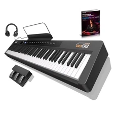 Portable 88-Key Digital Piano with Triple Pedal, USB-MIDI & Headphones