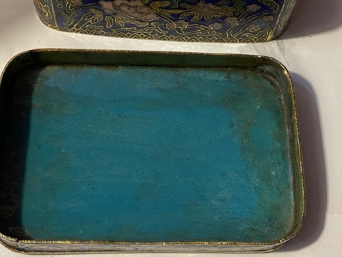 Vintage Cloisonné Rectangle Box With King Of Hearts Motif - Picture 10 of 14