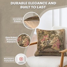 Garden Party Left Panel Belgian Woven 18x18 Cushion Cover, Throw Pillow Cover