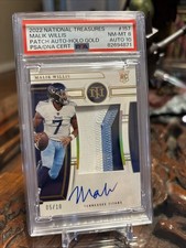 2022 Panini National Treasures - Rookie Patch Autographs Malik Willis #157 Gold