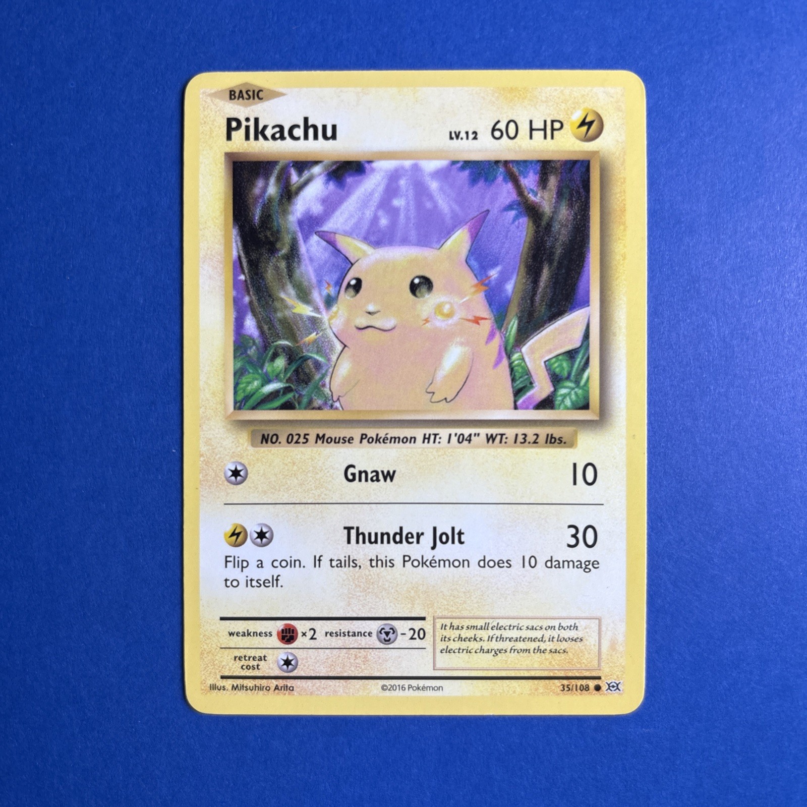 Pikachu 35/108 Common XY Evolutions Pokemon Card - NM Near Mint