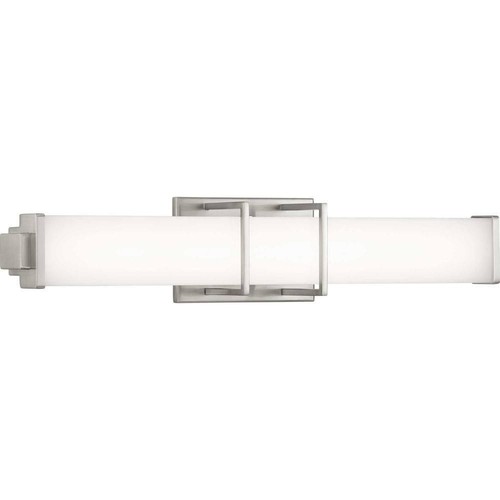 Phase 2.2 LED Collection 24 Brushed Nickel White Shade Modern Bath Vanity Light - Picture 4 of 9
