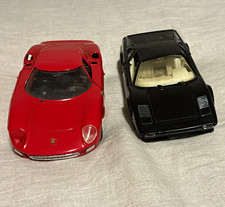Ferrari Lot of 2 Diecast Model Cars Red Black w/ Opening Hoods