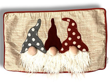 Christmas Gnome Pillow Cover- 3 Gnomes With Polka Dot Hats