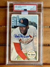 1964 Topps Giants Bob Gibson #41 PSA 10 Auto And VG 3 Cardinals HOF