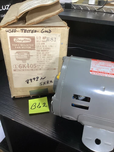 Dayton Yoke Mounted Fan Motor 6K405B  1/2 HP 1725 RPM 115 W 8.3 A 60 Hz